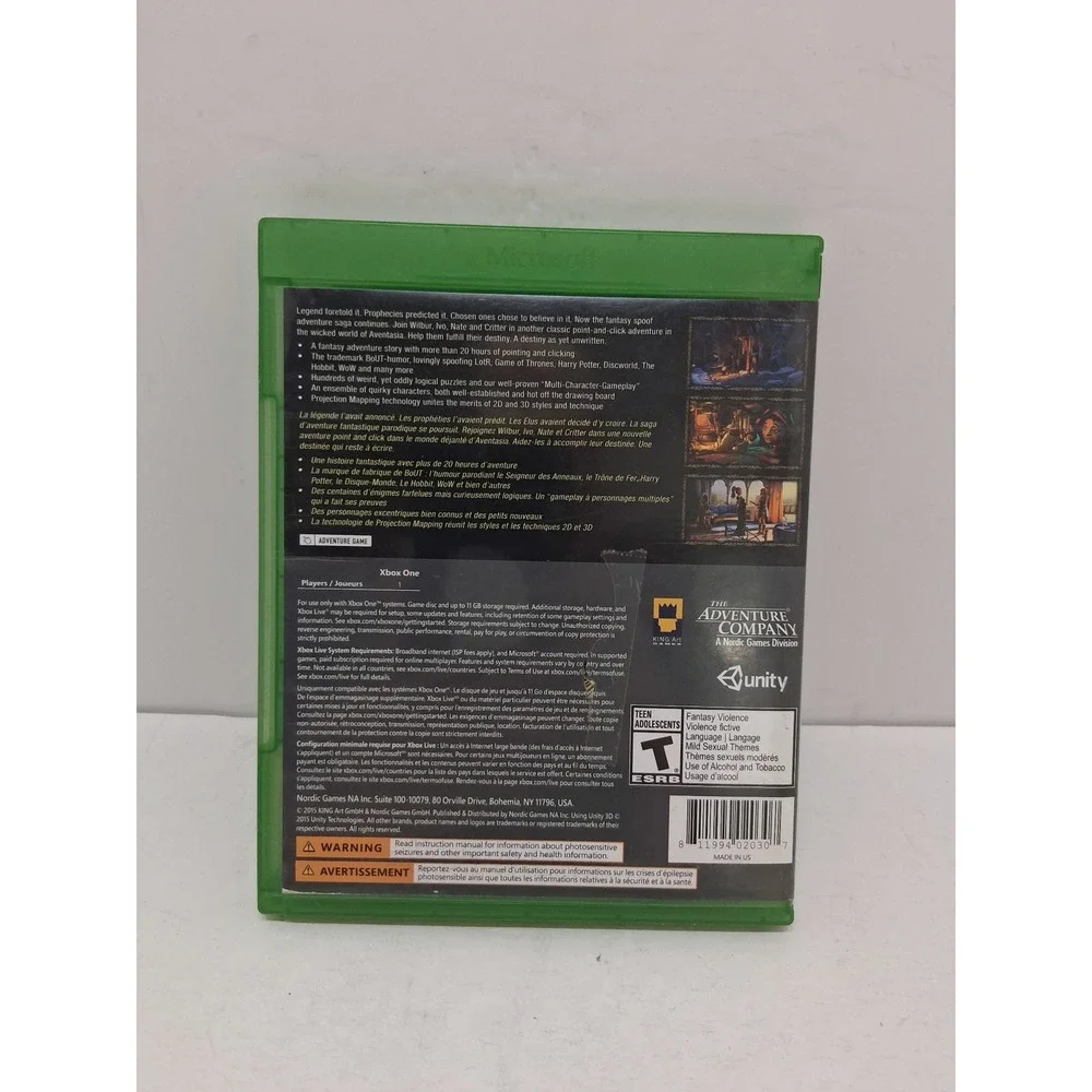 The Book of Unwritten Tales 2 Xbox One Fantasy Adventure Game Complete CIB